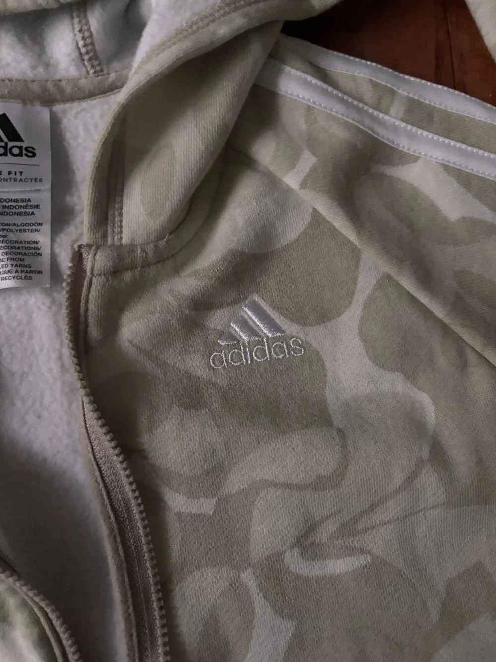 Adidas Girl's Loose Fit Abstract Print Zip-Up Hoodie & Jogger Tracksuit Set